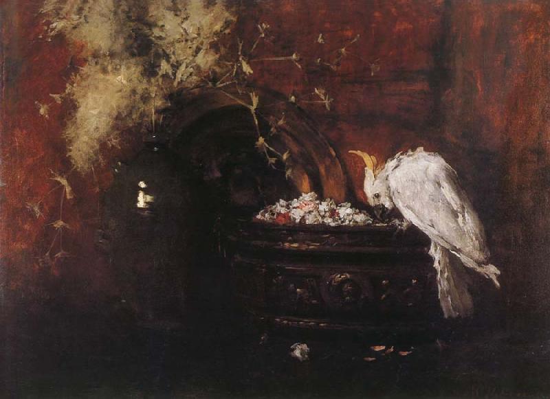 William Merritt Chase Still life and parrot oil painting picture